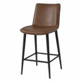 Tabouret de bar avec dossier 47 x 54 x 104 cm revêtement polyuréthane acier noir brun