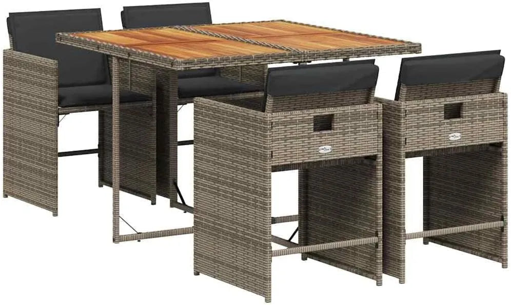 Chaise — avec accoudoirs, avec coussins, 5 pièces, gris