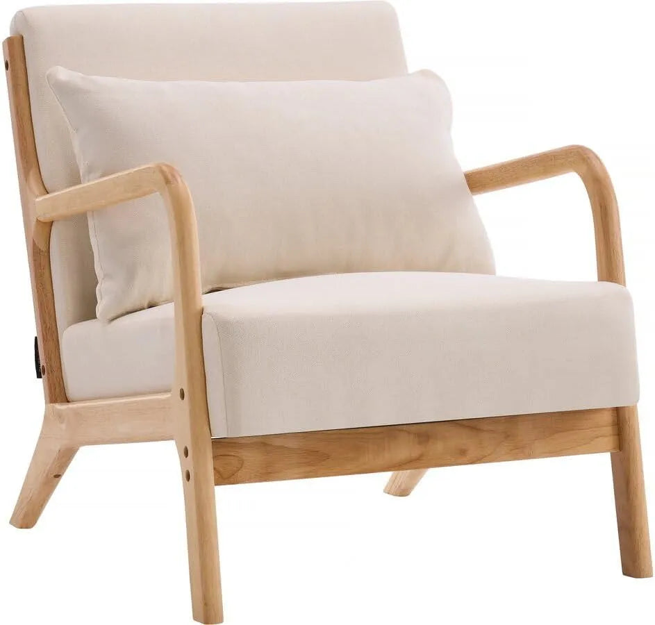 Habitat et Jardin Fauteuil Clinton en Bois Style scandinave: beige