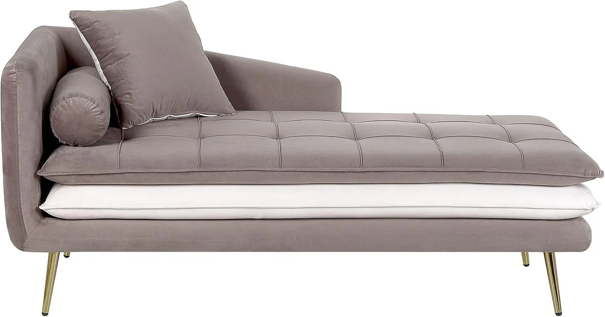 Chaise: angle gauche, blanc, revêtement en velours