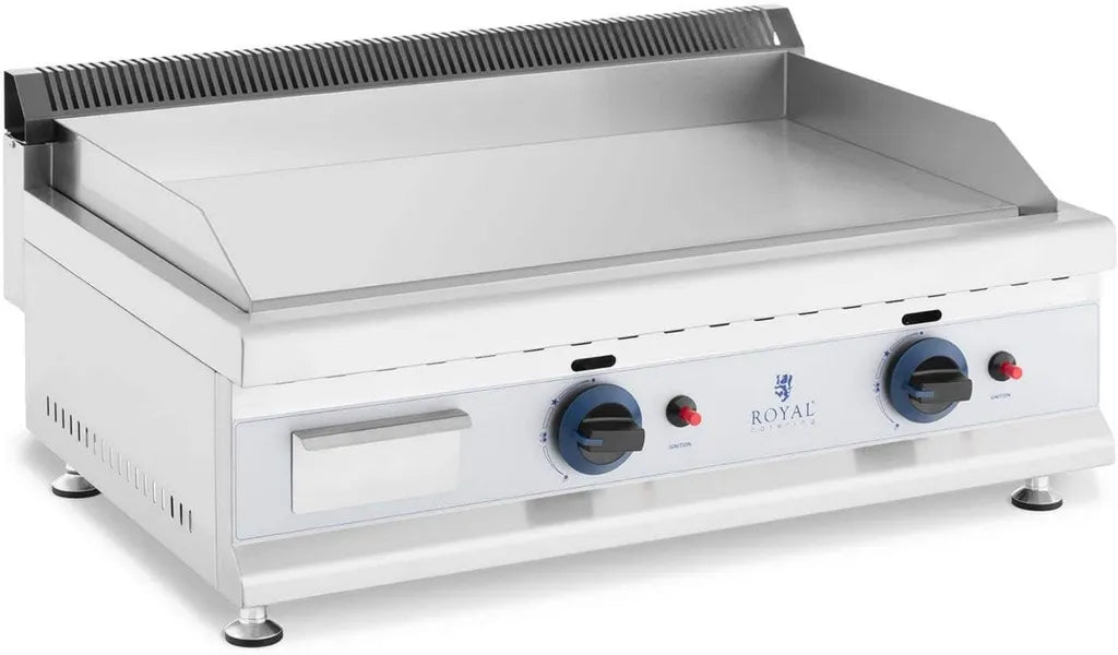 Gril à Gaz Naturel en Inox 75 cm - 2 Zones de Cuisson Professionnelles