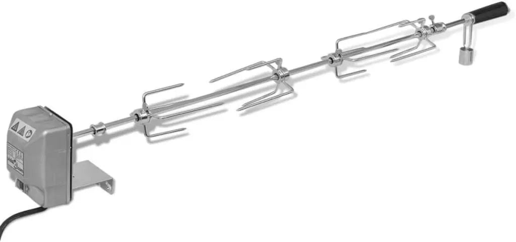Brochette Rôtissoire Électrique 1000mm en Acier pour Barbecue de Jardin
