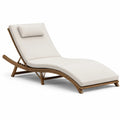 Bain de soleil de jardin réglable 195 x 65 x 82 cm résine tressée PE marron coussin polyester écru
