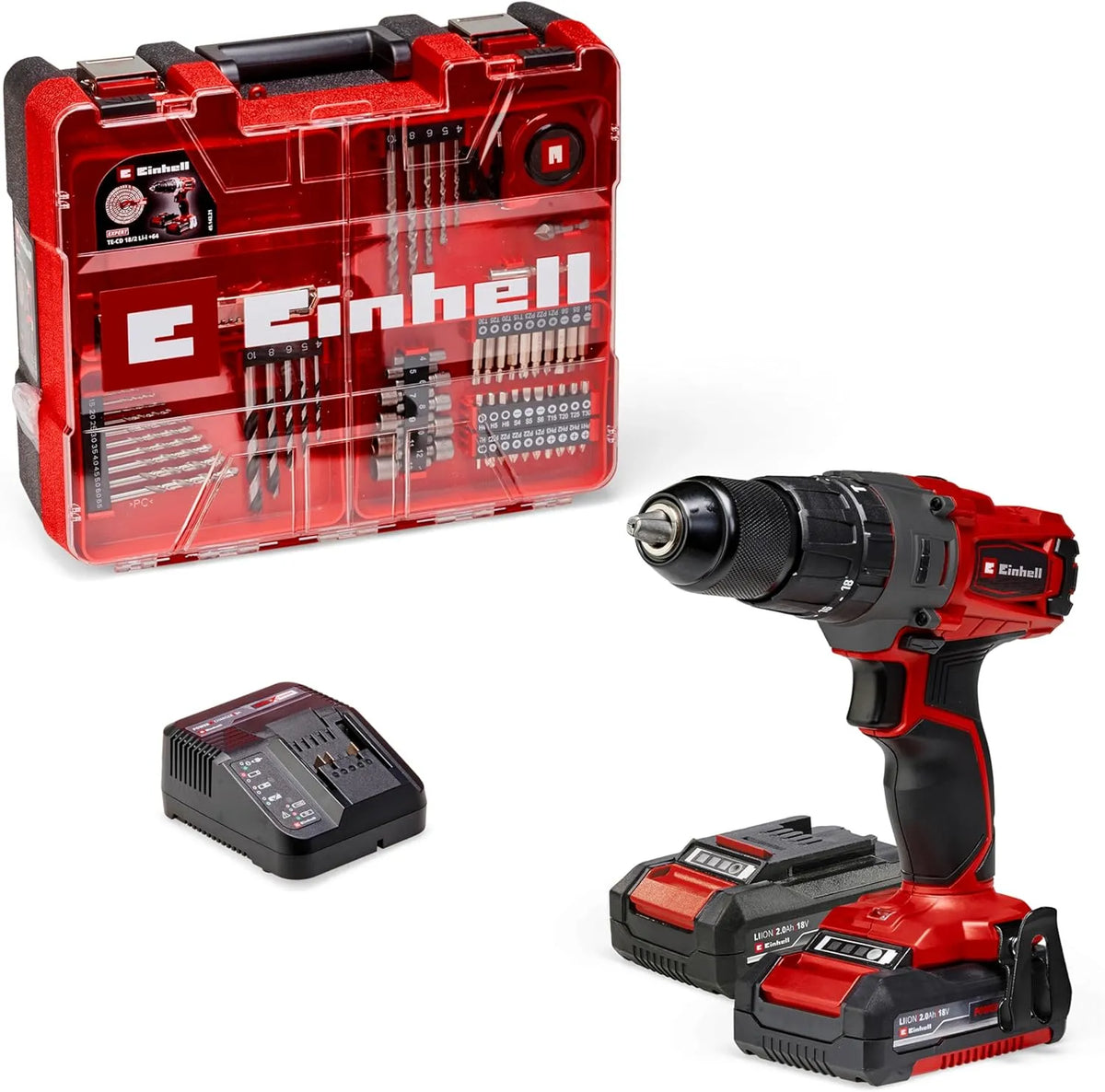 Einhell CD 18 Perceuse à percussion, TE-CD, sans fil, 2,0 Ah, 18 V, 44 Nm, 2,0Ah