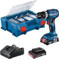 Bosch Perceuse à percussion – GSB, usage professionnel, 82 pièces, 18V, 2,0 Ah