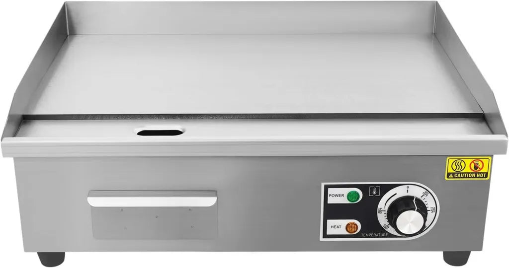 Gril électrique professionnel 3000W en acier inoxydable - 55x43x24cm avec accessoires
