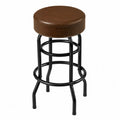 Tabouret de bar rond sans dossier 43 x 43 x 65 cm assise polyuréthane acier noir marron
