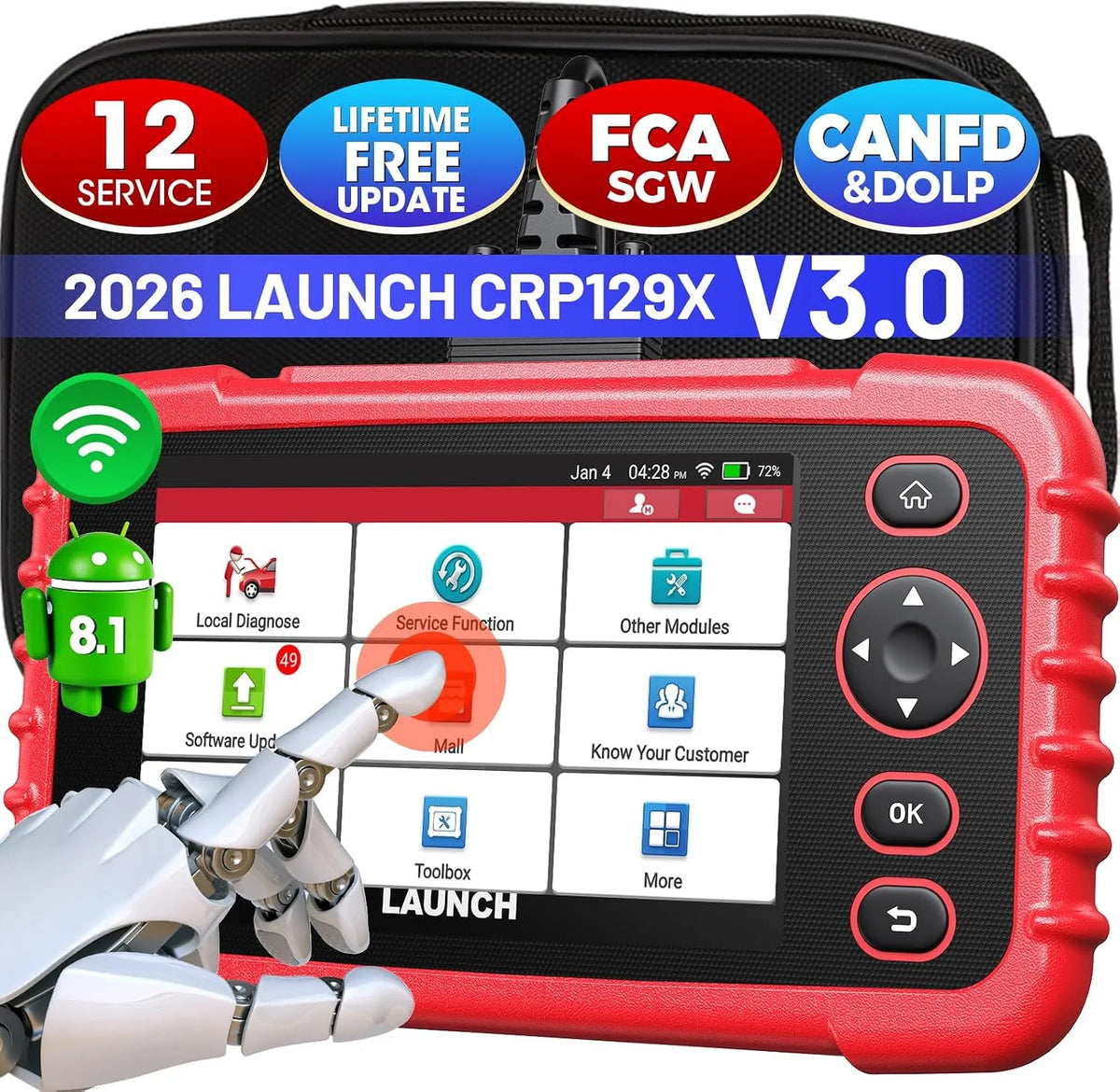 LAUNCH CRP129X V3.0 OBD2 Appareil de diagnostic 12 fonctions de réinitialisation – pour l'entretien automobile