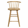 Tabouret de bar à dossier à barreaux 56 x 53 x 107 cm hêtre massif chêne clair naturel noir