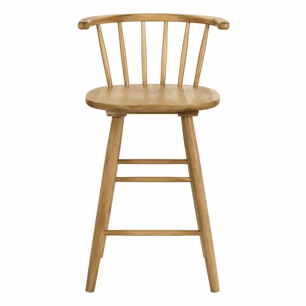 Tabouret de bar à dossier à barreaux 56 x 53 x 107 cm hêtre massif chêne clair naturel noir