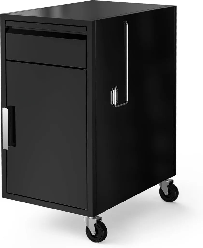 Armoire de Rangement Latérale pour BBQ Weber Genesis Série 2022, Meuble Encastrable avec Tiroir et Porte-Essuie-Tout