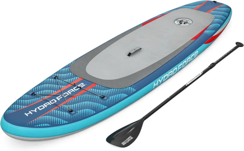 Planche Paddle Gonflable Compacte avec Pompe intégrée - 305x84x15 cm - Bleu/Gris