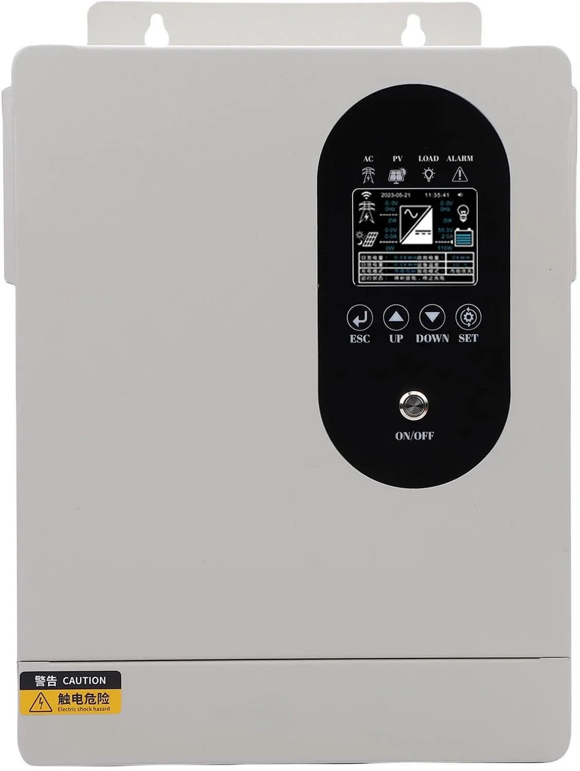 Onduleur solaire hybride et convertisseur-chargeur MPPT, alimentation solaire, 1600 W, 12 V, 60 A, onde sinusoïdale pure, avec régulateur MPPT