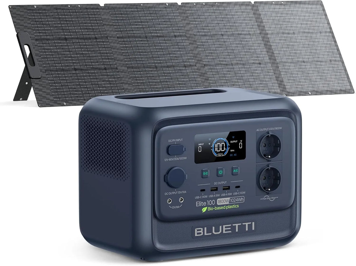 BLUETTI Elite 100 V2 Bio Groupe électrogène et générateur de secours, 200W, 1800W, 1024Wh