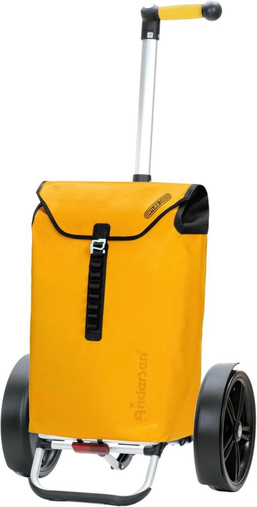 Chariot de Courses Pliable en Aluminium avec Roues 29 cm et Sacoche Ortlieb 49L Jaune