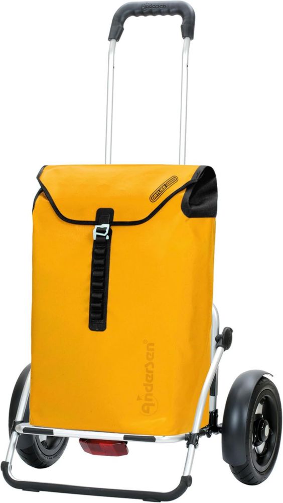 Chariot de Courses Pliable Andersen Royal Plus Aluminium avec Roues Pneumatiques 49 L Ortlieb Jaune
