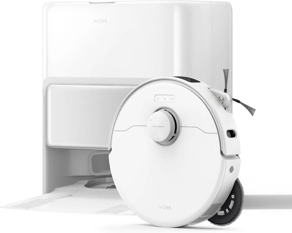Aspirateur Robot Mova P50 Ultra avec Lavage Flexible, Aspiration 19 000 Pa, Nettoyage des Coins et Bords, Auto-nettoyage de la Serpillière à 75°C