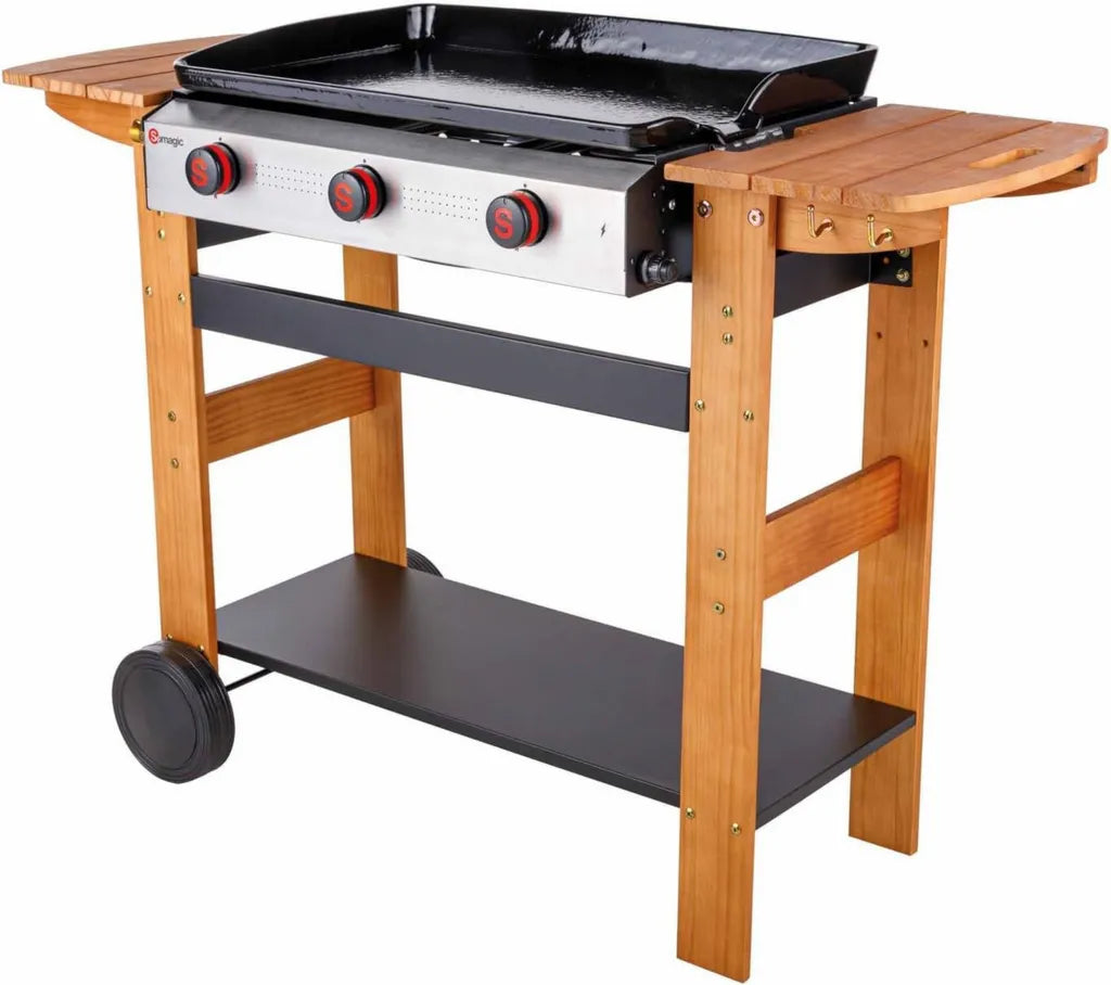 Plancha à gaz 3 feux San Sebastian - 61 x 38,5 cm - 8 kW