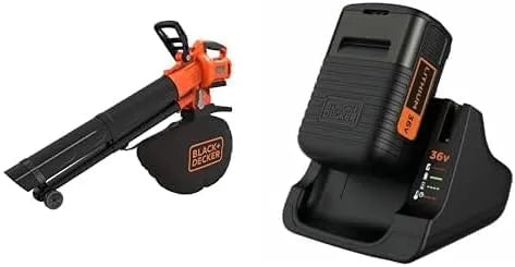 BLACK+DECKER Aspirateur- BDC2A36-QW Aspirateur souffleur de feuilles: sans fil, 36V, 2Ah, noir