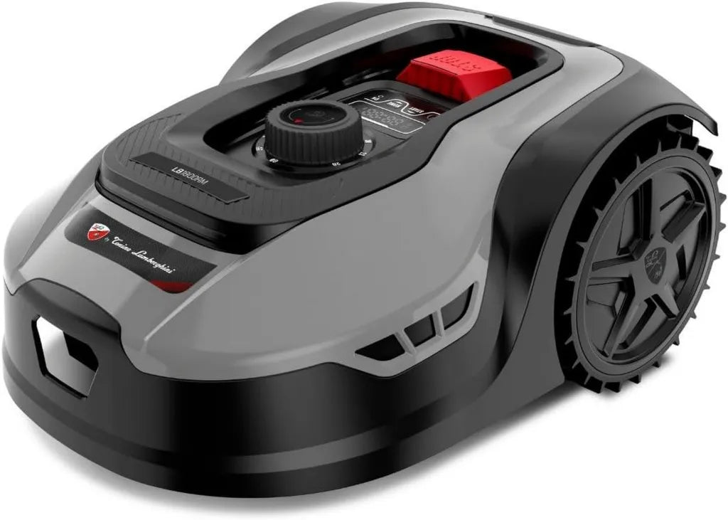 Robot Tondeuse Tonino Lamborghini, Autonome, Coupe 18cm, Jardin Jusqu'à 500m², WiFi et Bluetooth, Pour Pentes Jusqu'à 45%