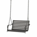 Balancelle suspendue de jardin 2 places 122 x 62 x 55 cm acier thermolaqué noir avec chaînes