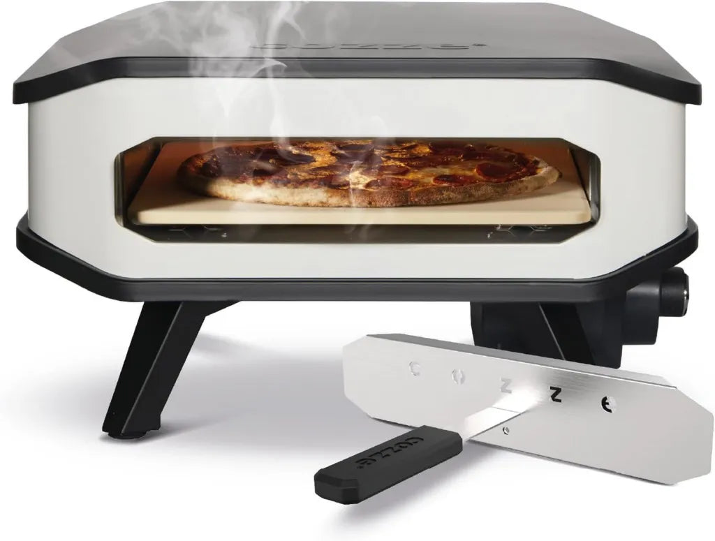 Four à pizza électrique 33 cm Cozze® avec pierre réfractaire et porte avant, 230V/2200W, Noir