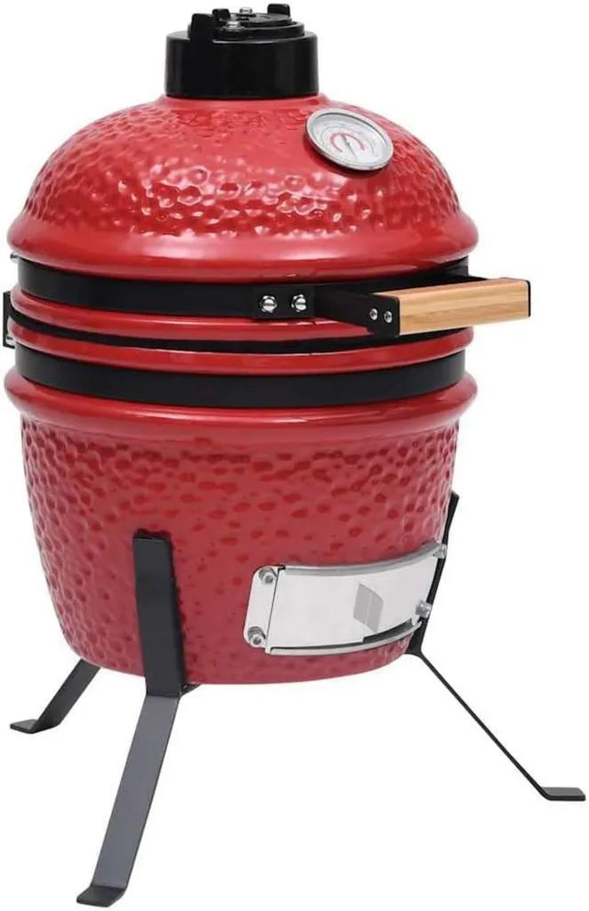 Gril Kamado Céramique Rouge 56 cm avec Grille Inox 2-en-1