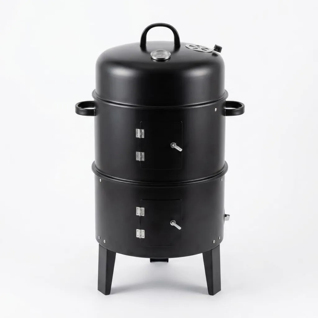 Fumoir à Charbon Vertical, Barbecue Extérieur en Métal, Idéal pour Griller et Fumer pour Grandes Réunions