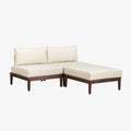 Canapé de jardin et sofa lounge extérieur – en bois, 2 pièces