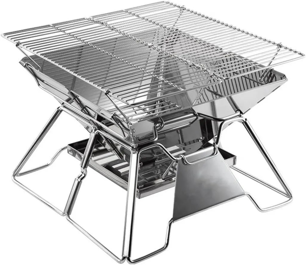 Grill Barbecue Portable en Acier pour Camping et Extérieur