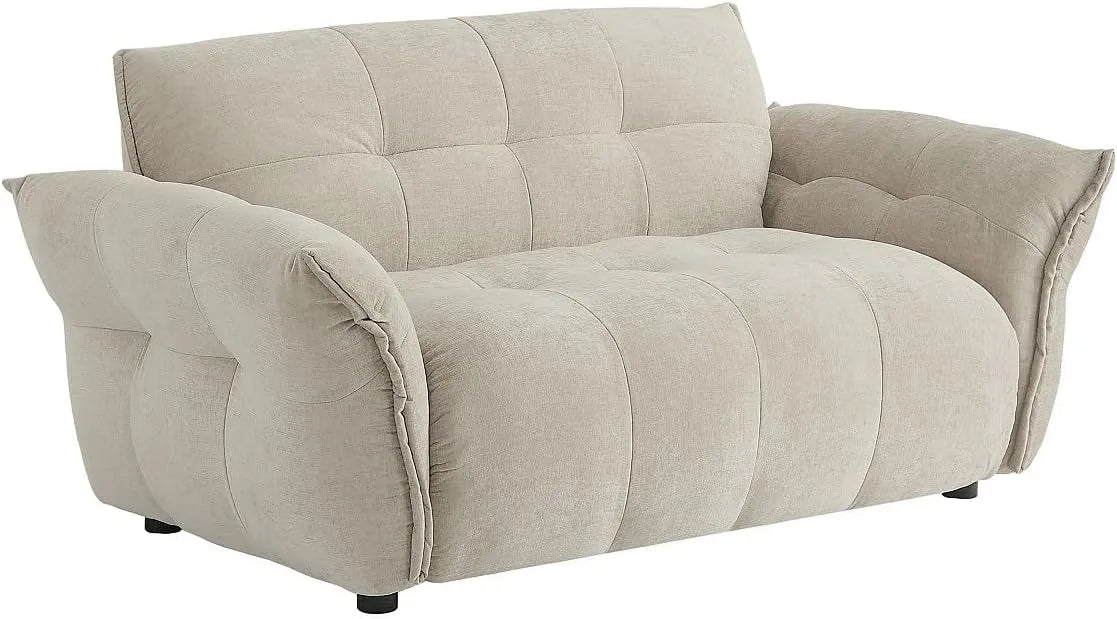 Canapé – NAPIZO, revêtement en tissu, 2 Places, beige