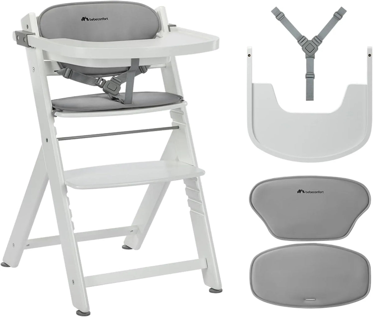 Chaise – pour enfant, en bois, avec coussins, 110 kg, gris