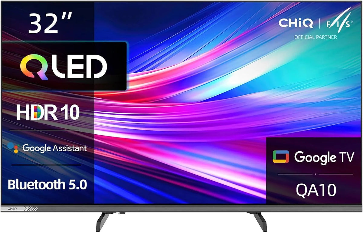 Smart TV 32QA10, 32 pouces, téléviseur, QLED, HDR, son Dolby, sans cadre, Full HD, Édition 2026, Dolby Audio et DBx-TV, Chromecast intégr Nouveau