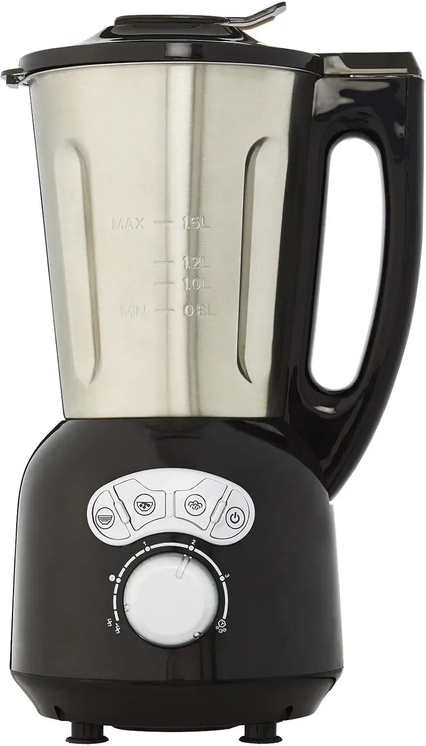 Blender, 1,5 L, 5 programmes, SENYA, acier inoxydable, noir, Appareil à Soupe Chauffant et Mixant 1,5L, 5 Programmes automatiques : Velouté