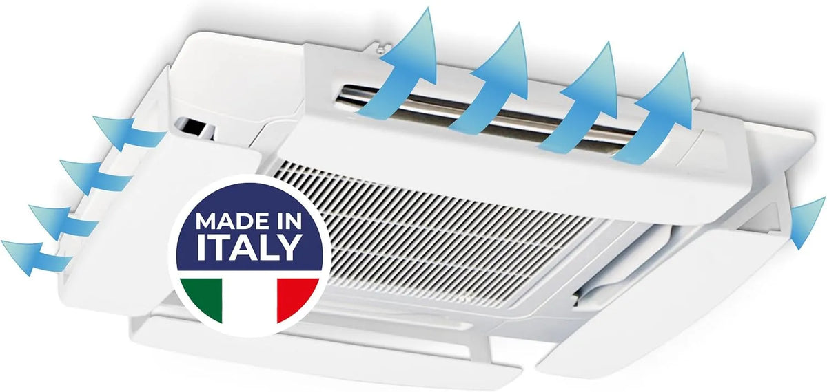 Climatiseur, blanc, Made in Italy, Quadro Deflecteur Climatisation De Plafond - KIT de 4 Déflecteurs Pour Climatiseurs à cassette - Facile à Installer
