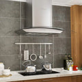 Hotte aspirante, 90 cm, 756 m3/h, hotte de cuisine, extérieur, installation murale, décoration de salon, acier inoxydable, Meubles pour Intérieur