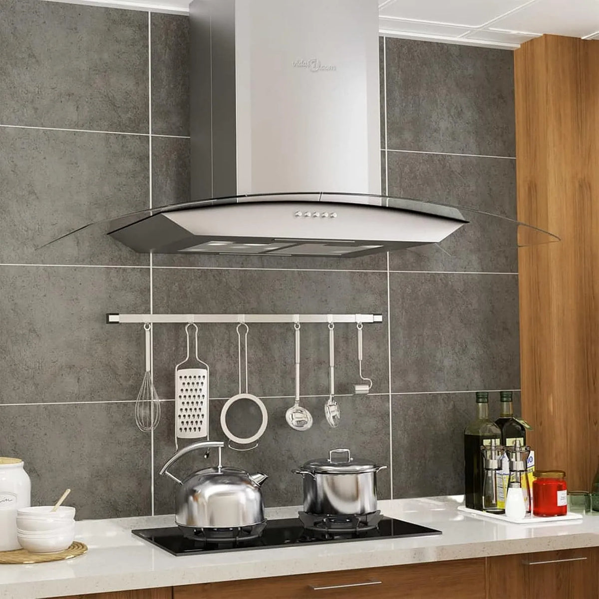 Hotte aspirante, 90 cm, 756 m3/h, hotte de cuisine, extérieur, installation murale, décoration de salon, acier inoxydable, Meubles pour Intérieur