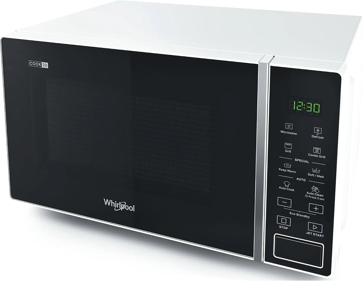Whirlpool Micro-ondes, 20 L, 203 W, gril, four micro-ondes, blanc, grille haute, 20 litres