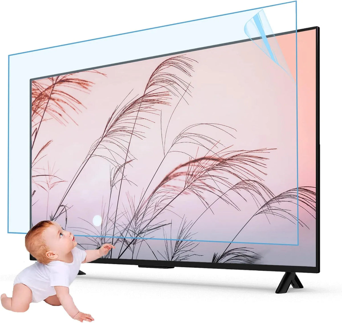 Smart TV 55in1211x682mm, 70 pouces, téléviseur, Anti-UV, Protège Les Yeux, Anti-Lumière Bleue, Surface Mate, Anti-Rayures, Soulage La Fatigue