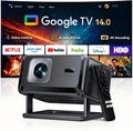 Google 1080P Smart TV, téléviseur, 4K UHD, portable, Full HD, Contrôle Vocal, TOPTRO Vidéoprojecteur 4K【Google TV】 Mini Projecteur Portable FHD 1080P