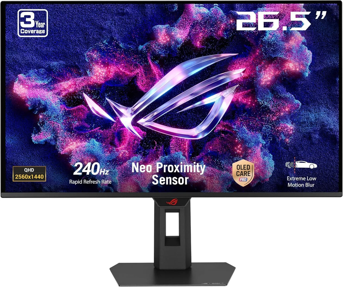 ASUS xG27AQDMES 1440p Moniteur, 27 pouces, 03 ms, 240 Hz, OLED, écran PC, noir, DisplayHDR True Black 400, QD-OLED, ELMB, Compatible G-Sync