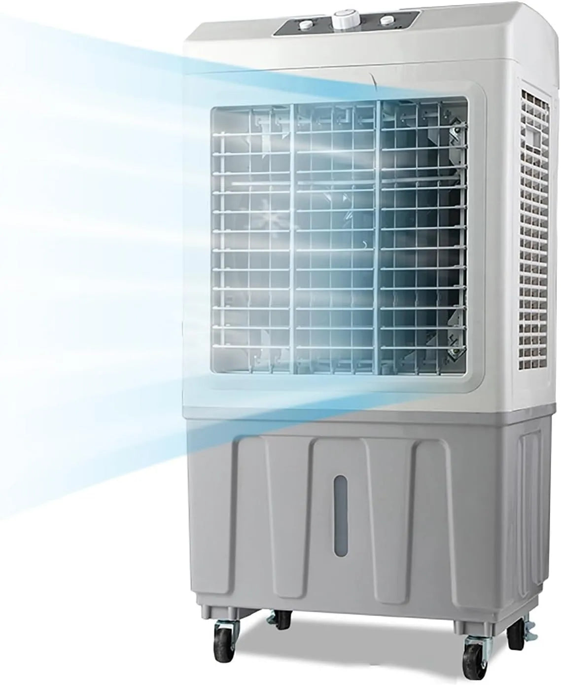Climatiseur, 70 L, extérieur, industriel, 3 vitesses, oscillation, grand réservoir, professionnel, Refroidisseur d'air par évaporation, avec Roues