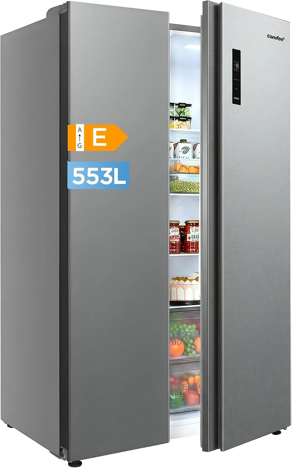 Congélateur, 553 L, COMFEE', No Frost, blanc, 553L Frigo Américain, 347 L Pour Le Réfrigérateur, Frigo Congelateur Combiné, Double Porte, Sans Givre