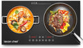 Plaque à induction, 2 foyers, 2000 W, table de cuisson à induction, tactile, minuteur, pose libre, 2 zones de température, Contrôle Indépendant
