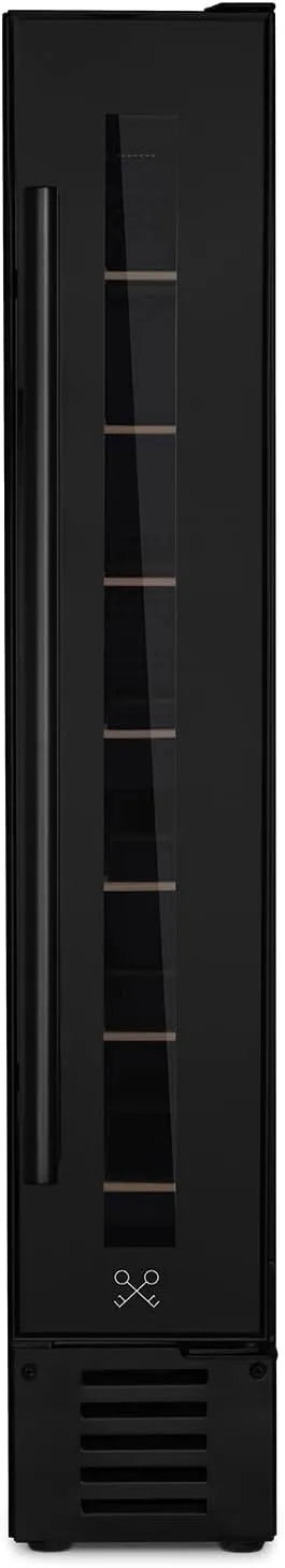 Cave à vin électrique CAVSEB7, 22 L, 7 bouteilles, 5 à 22 °C, éclairage LED, encastrable, acier inoxydable, noir, 6 étagères, Anti-UV, LES PETITS