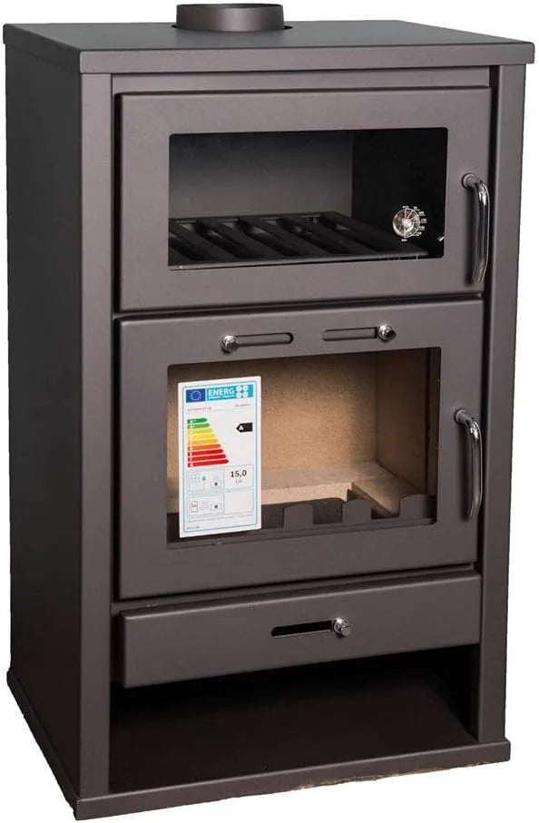 Cuisinière avec four, 20 kW Bimschv 2, Poêle à bois four Cheminée Journal de combustible solide cuisinière Brûleur 15