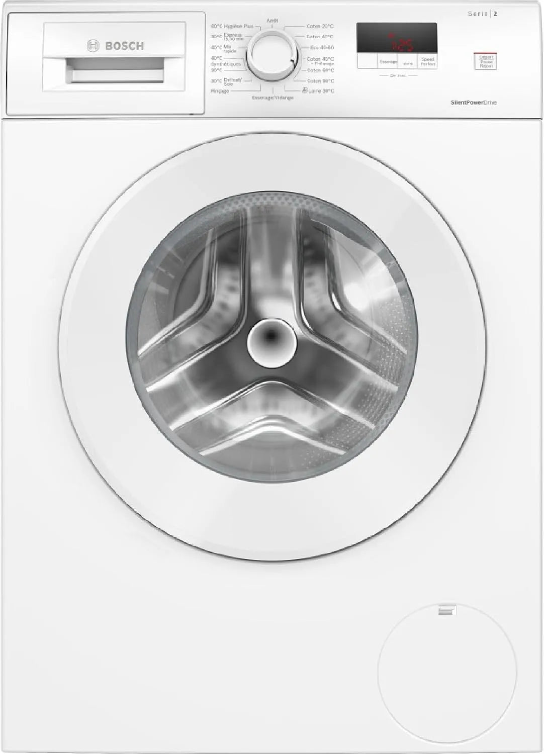 Bosch WGE02201FR Lave-linge, 7 kg, classe énergétique E, blanc, Option Speed Perfect, 1200 trs, min, Série 2, pose-libre, Moteur SilentPowerDrive