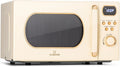 Klarstein Micro-ondes, 20 L, 800 W, gril, décongélation, acier inoxydable, four micro-ondes, Grand Intérieur 20L, Smart Microwave, Fours Design