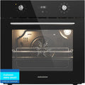 Four électrique, 60 cm, 70 L, classe énergétique E, encastrable, minuteur, verrouillage, noir, garantie 3 ans, 8 modes de cuisson, chaleur tournante