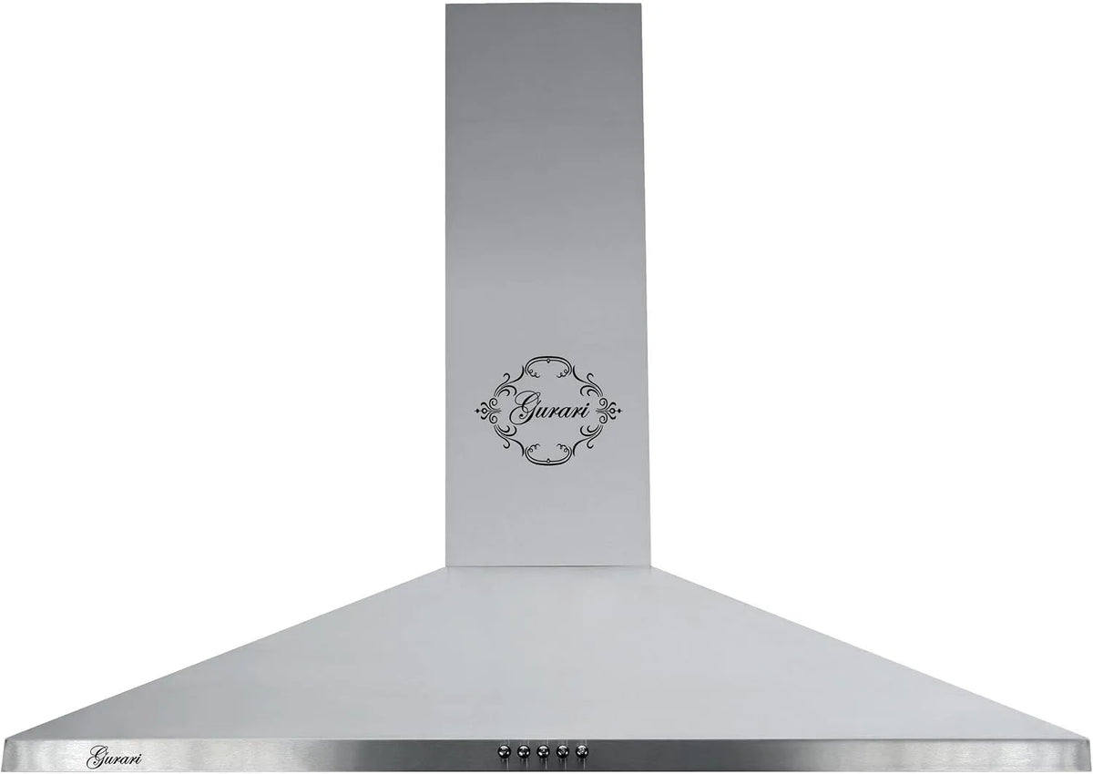 Hotte aspirante, 90 cm, 1000 m3/h, hotte de cuisine, 3 vitesses, installation murale, acier inoxydable, noir, Gurari 147 Inox 90, LED